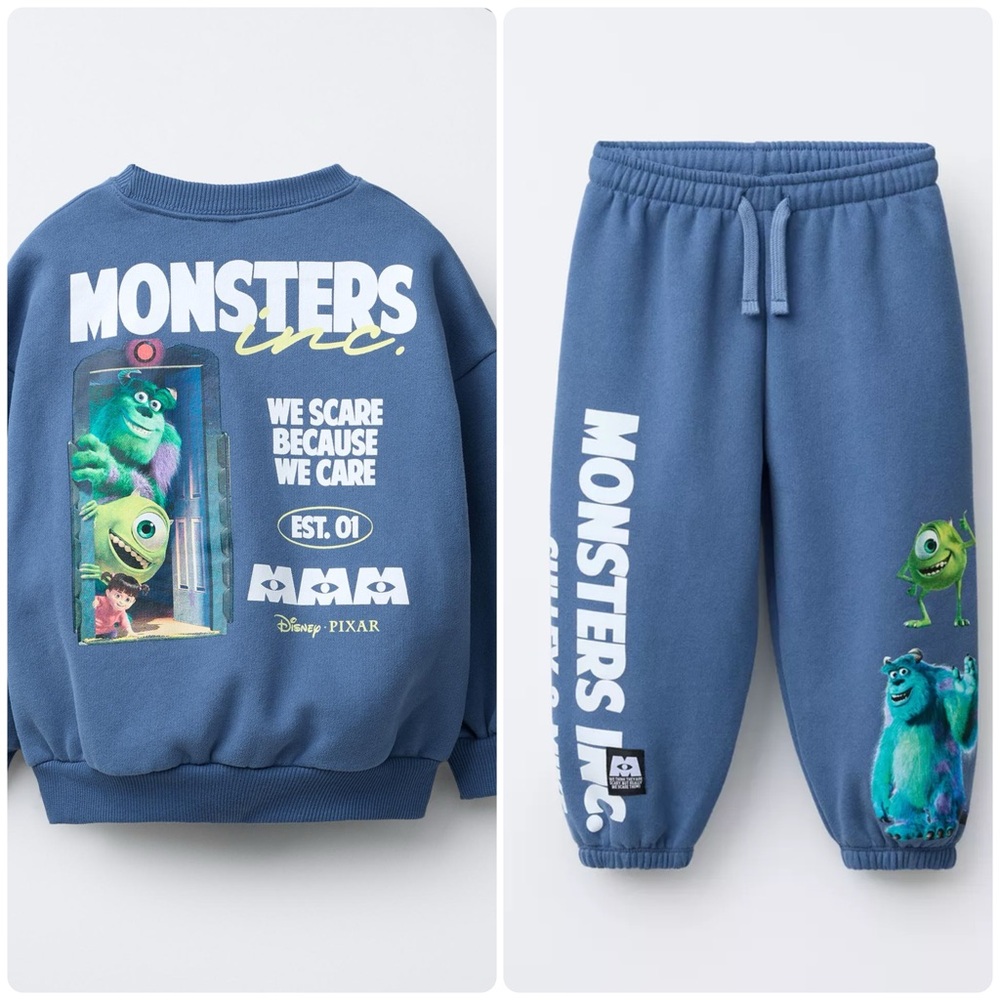 Zara Blue Monsters Inc. Kids Matching Set